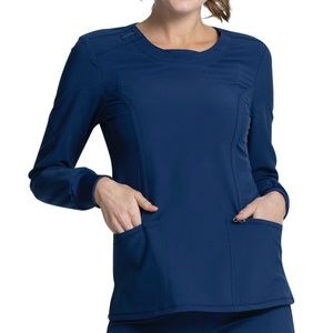 Infinity Long Sleeve V-Neck Top in Navy Sz XS-XXL